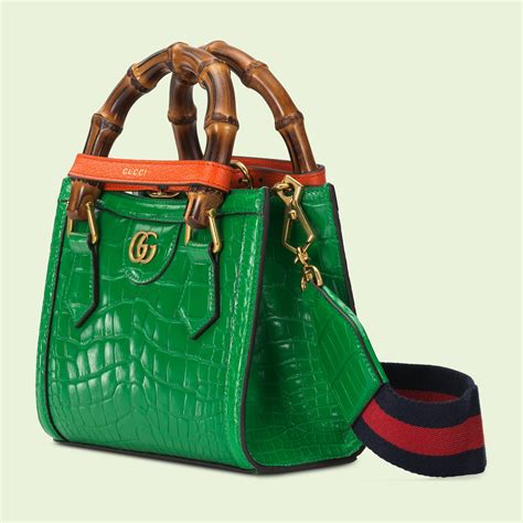 mint green gucci|Gucci Diana mini tote bag in green leather .